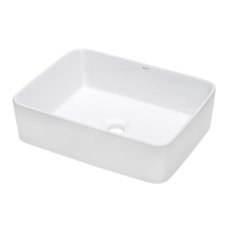 Ruvati 19"x14" Bthrm Vessel Sink Wht Rectangular Above Vanity Counter Ceramic RVB1915